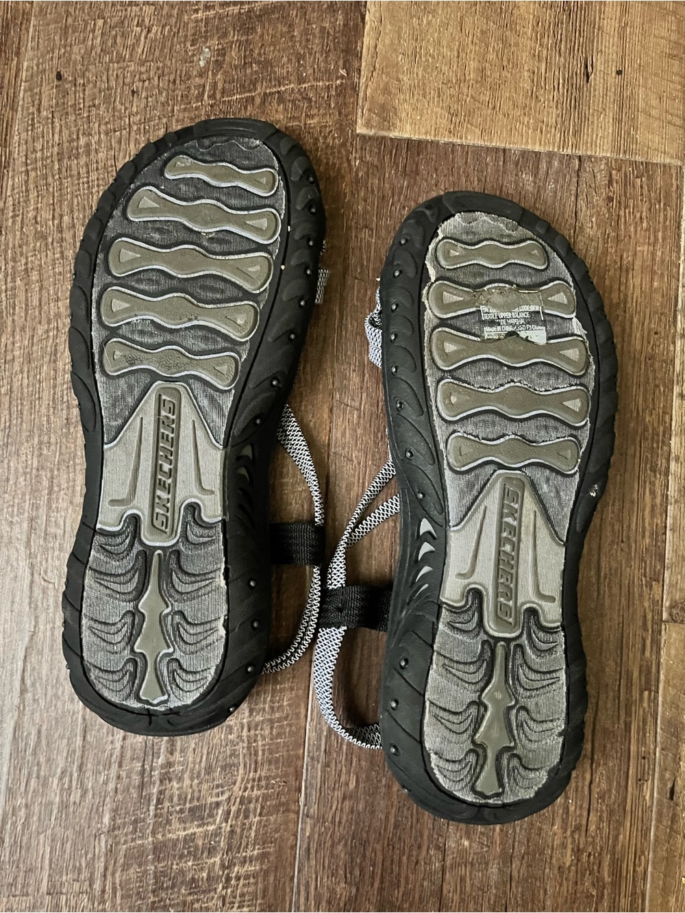 Skechers Black and White Woven Strap Sandals - Picture 2 of 2